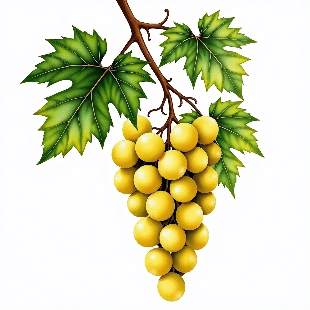 Arnsburger grape variety — White watercolor illustration