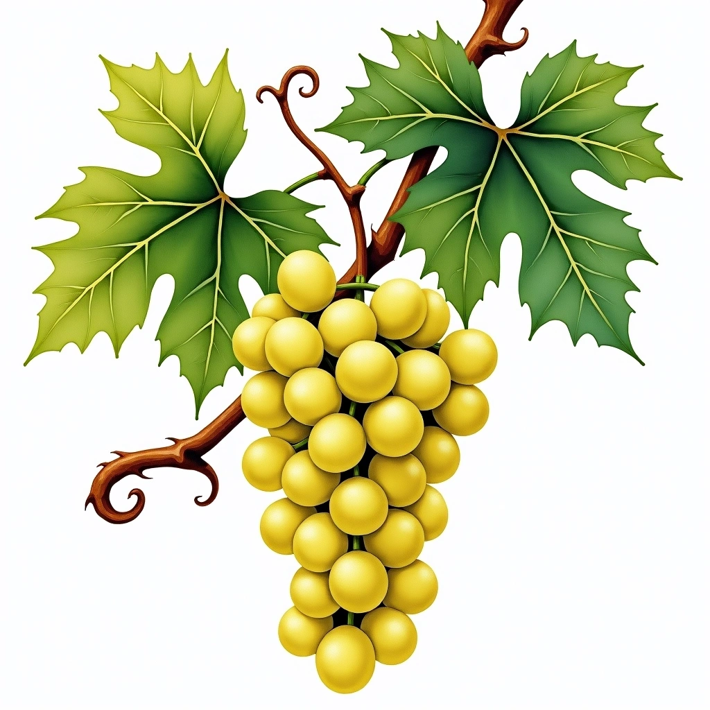 Cascade grape variety — White watercolor illustration