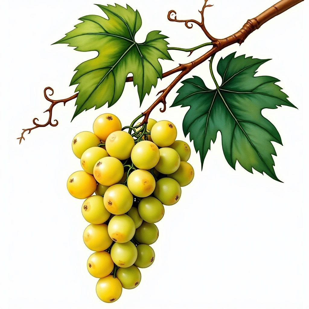 Famoso grape variety — White watercolor illustration
