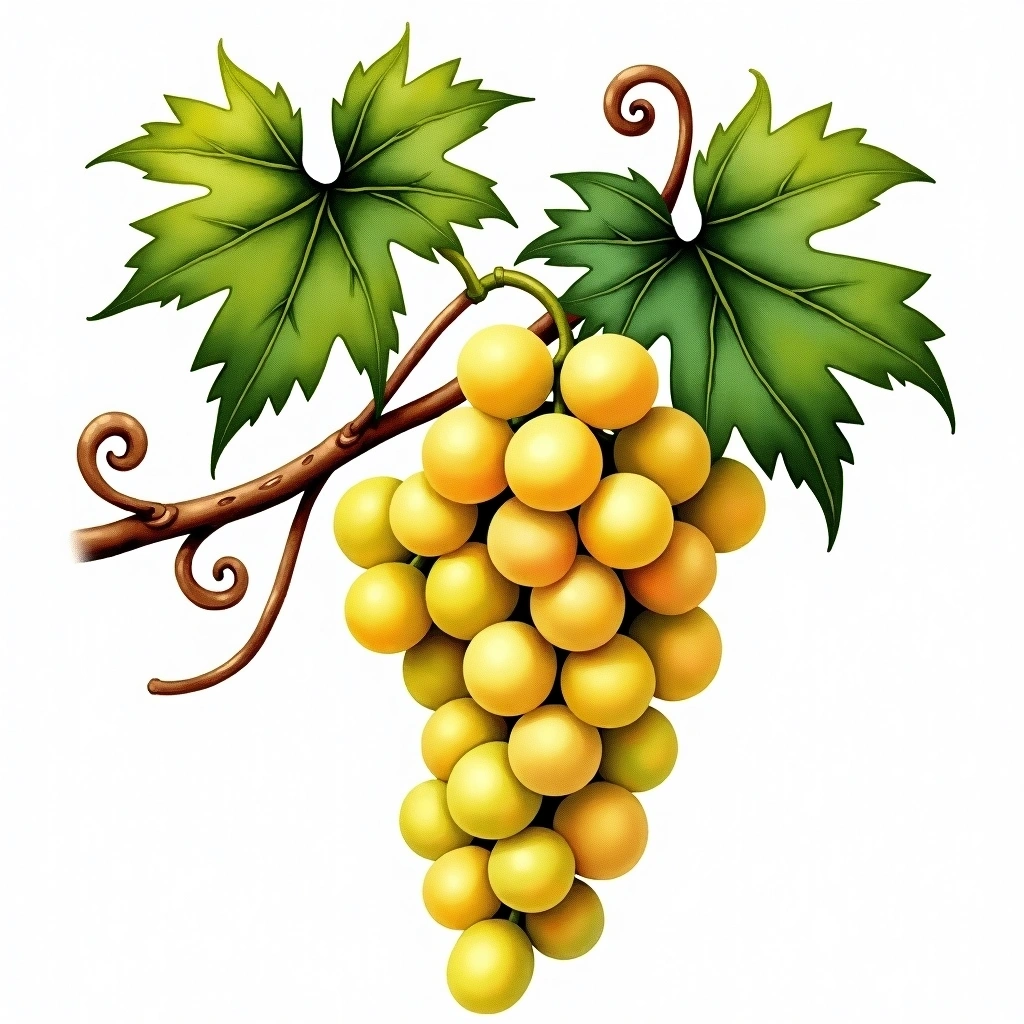 Fonte Cal grape variety — White watercolor illustration