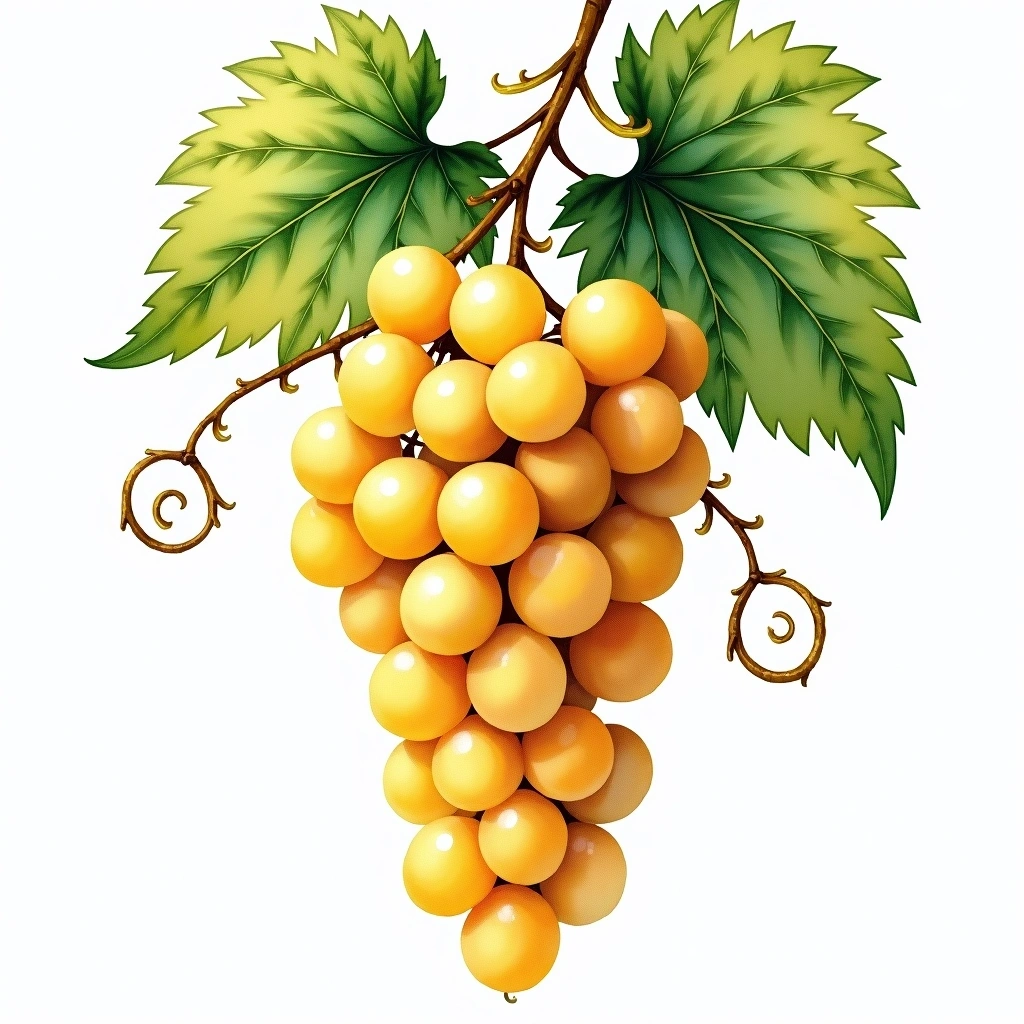Greco grape variety — White watercolor illustration