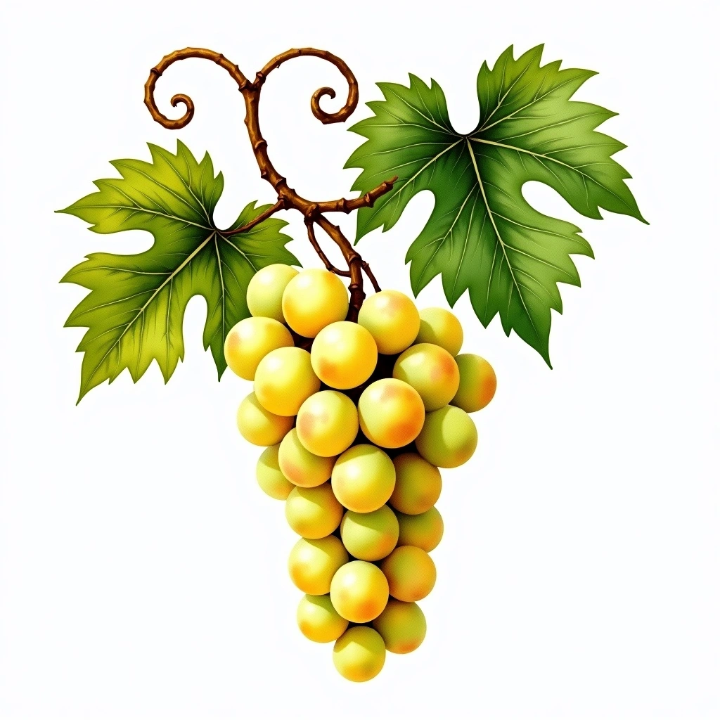 Hibernal grape variety — White watercolor illustration