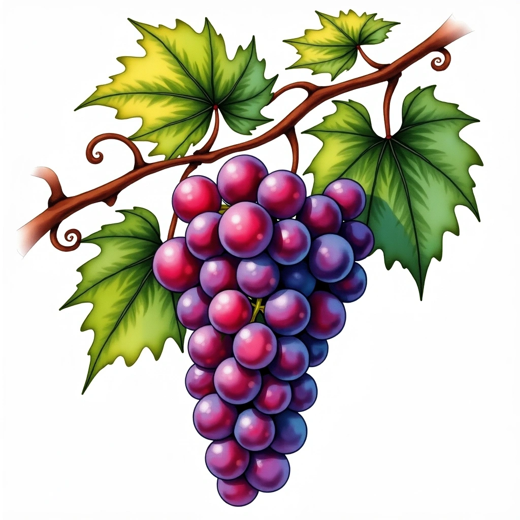 Juan Garcia grape variety — Red watercolor illustration