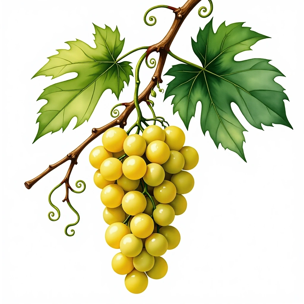 Kabar grape variety — White watercolor illustration