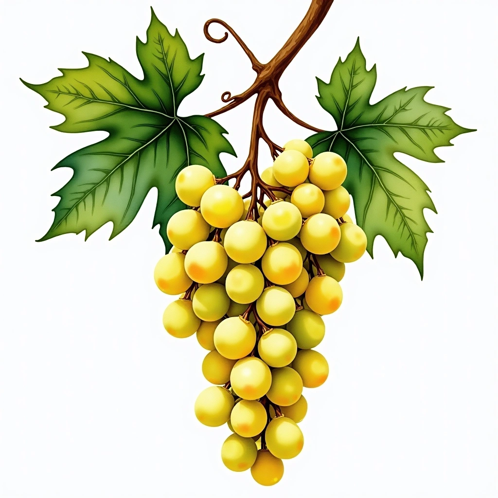 Lorena grape variety — White watercolor illustration