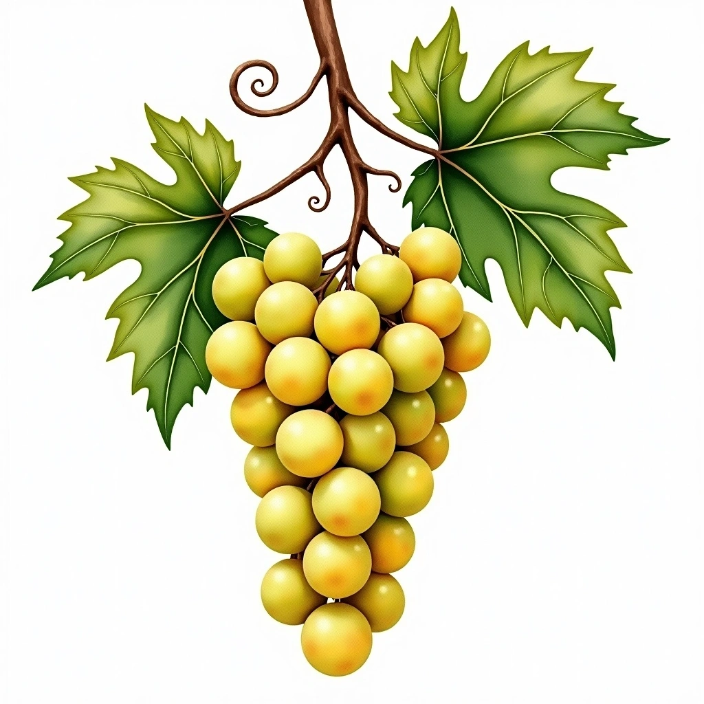 Moschofilero grape variety — White watercolor illustration