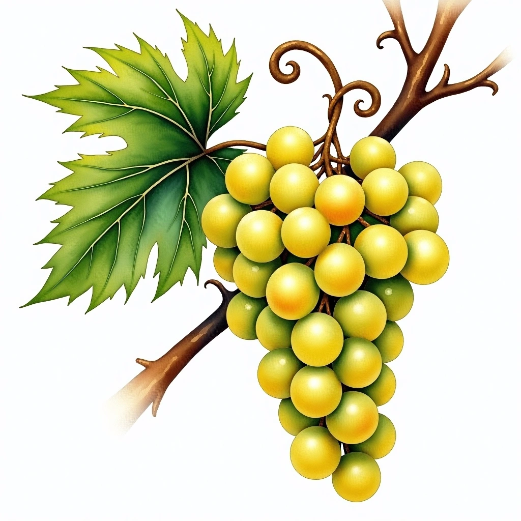 Niagara grape variety — White watercolor illustration