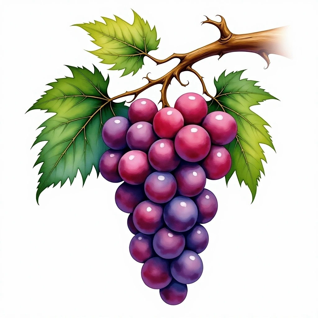 Pascale grape variety — Red watercolor illustration