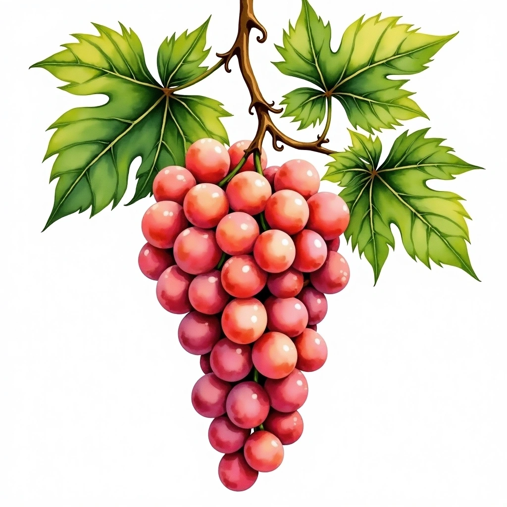 Prokupac grape variety — Rosé watercolor illustration