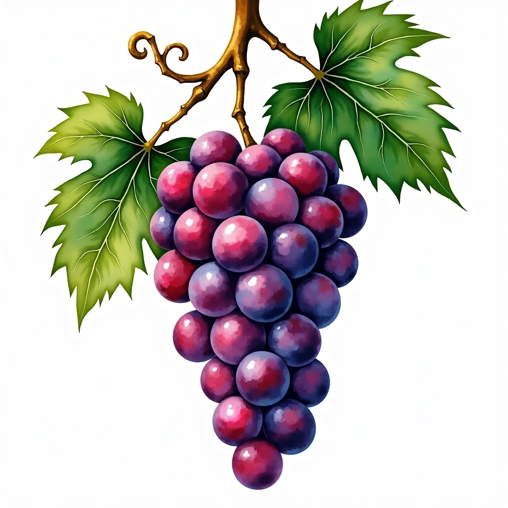 Rondo grape variety — Red watercolor illustration