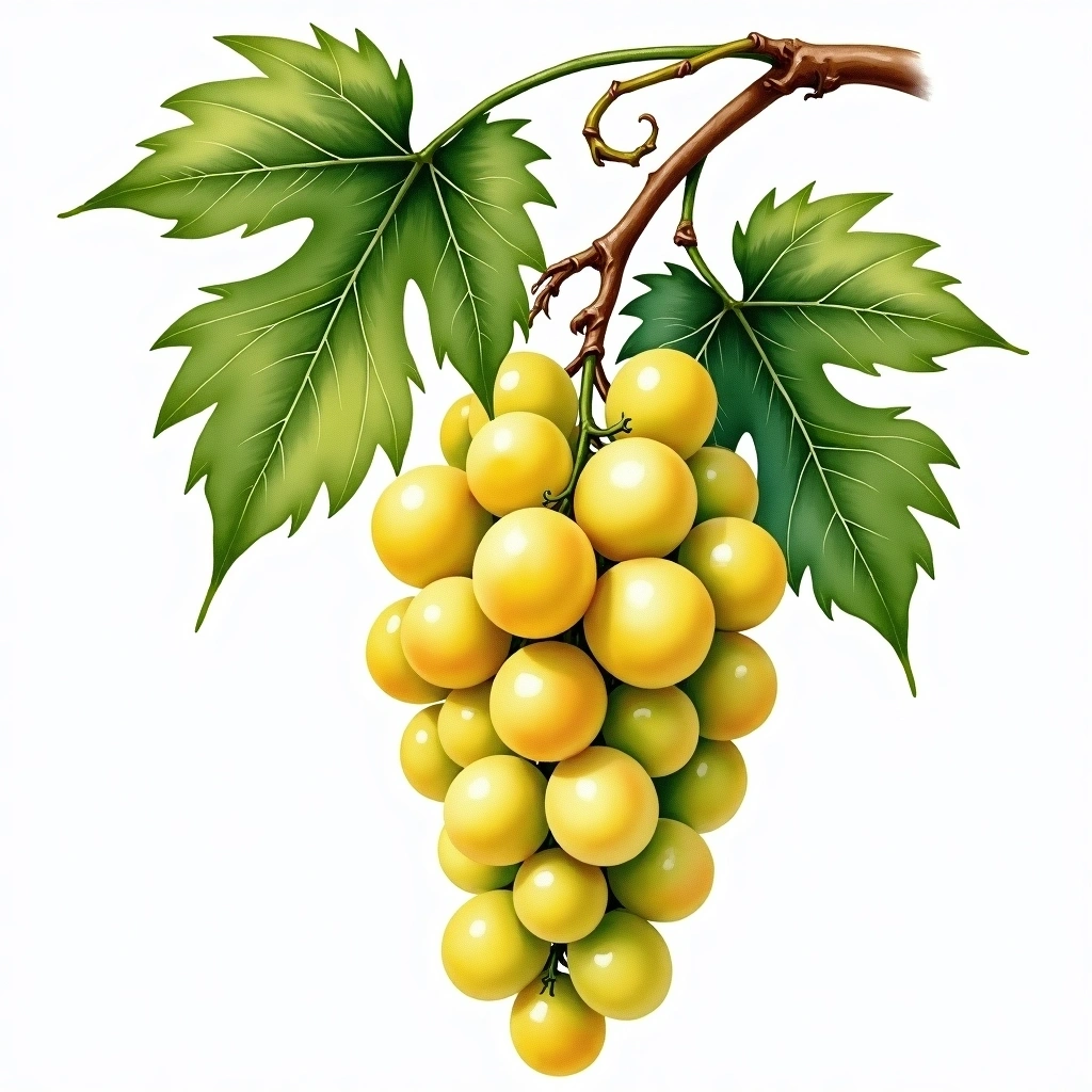 Sultana grape variety — White watercolor illustration