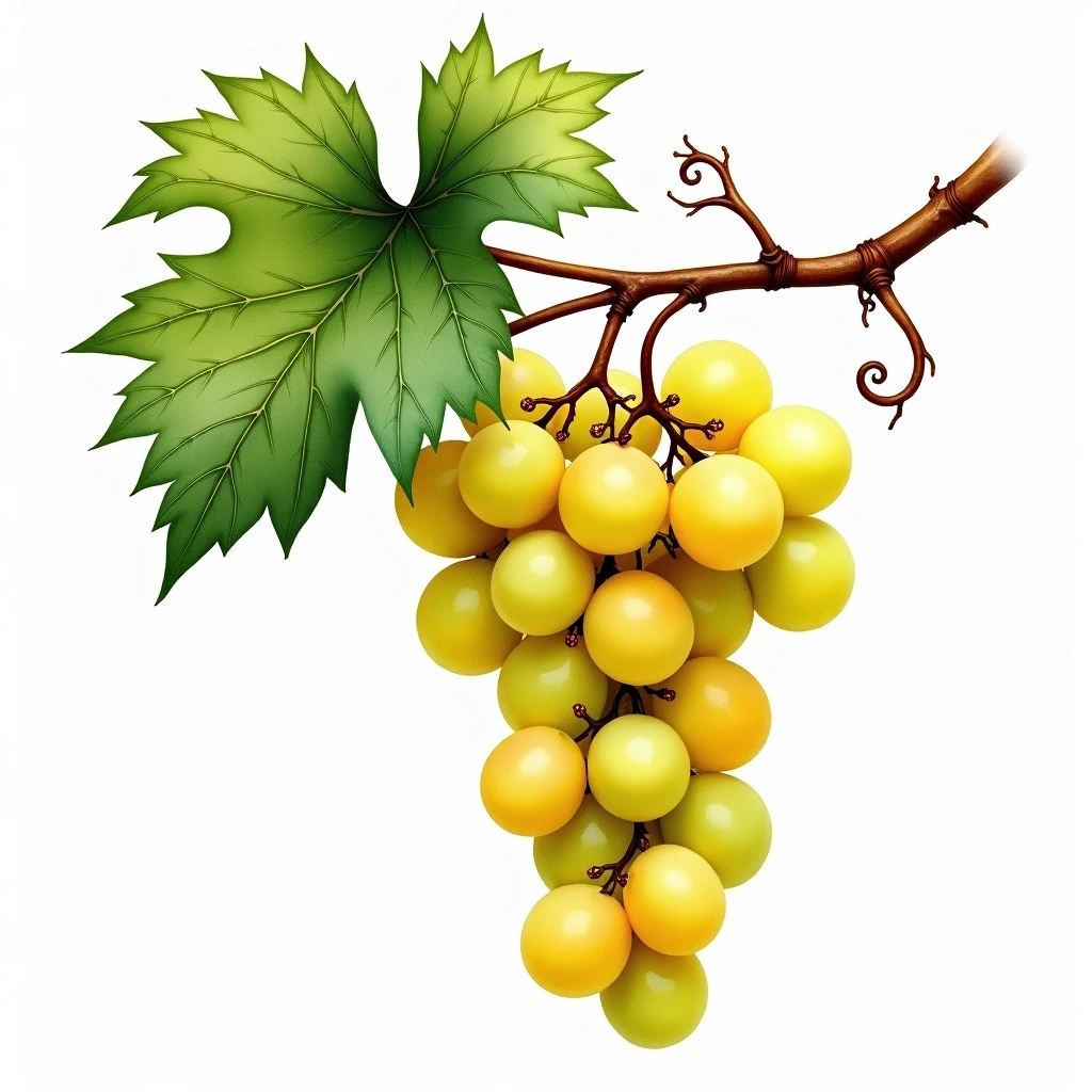 Tsolikouri grape variety — White watercolor illustration