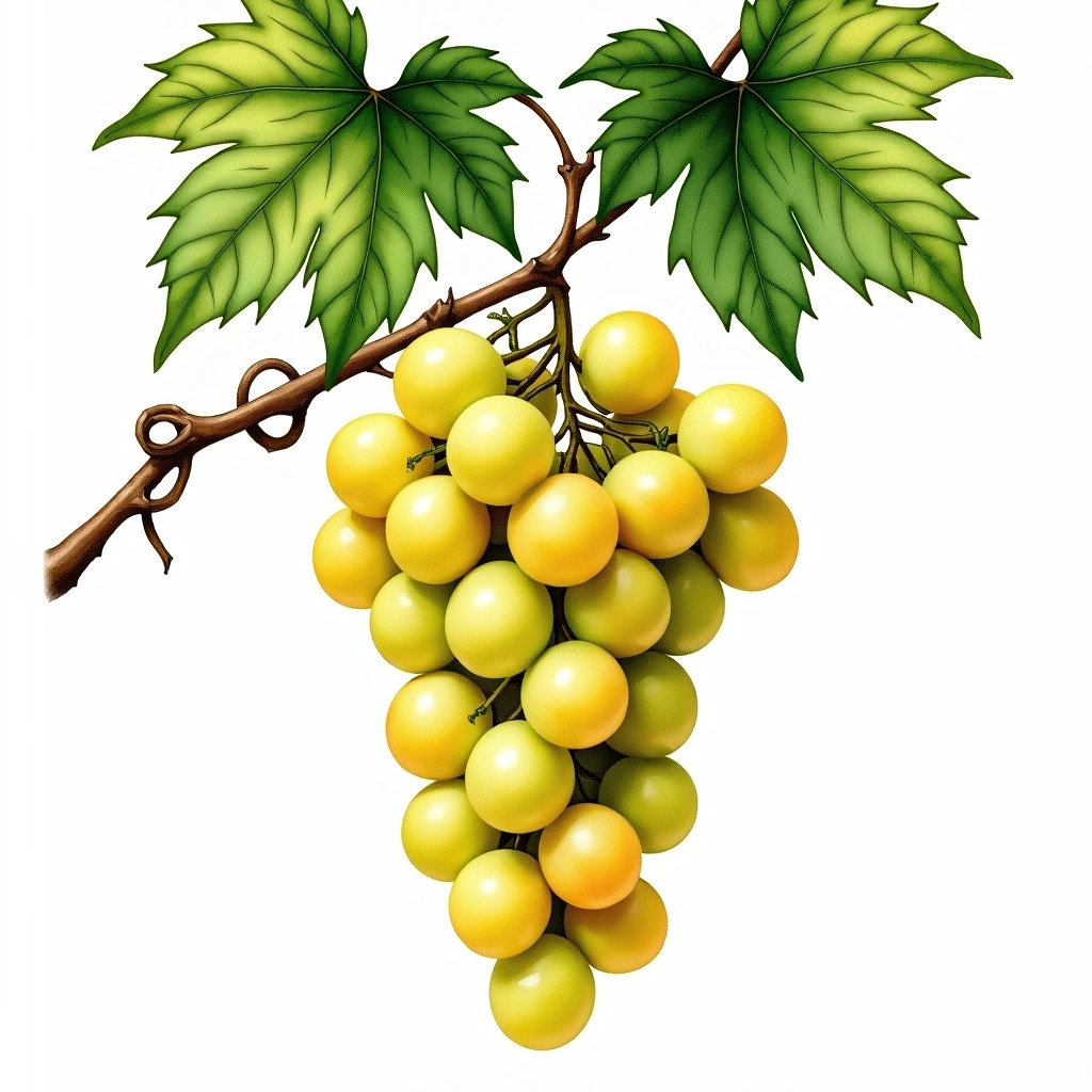 Vital grape variety — White watercolor illustration