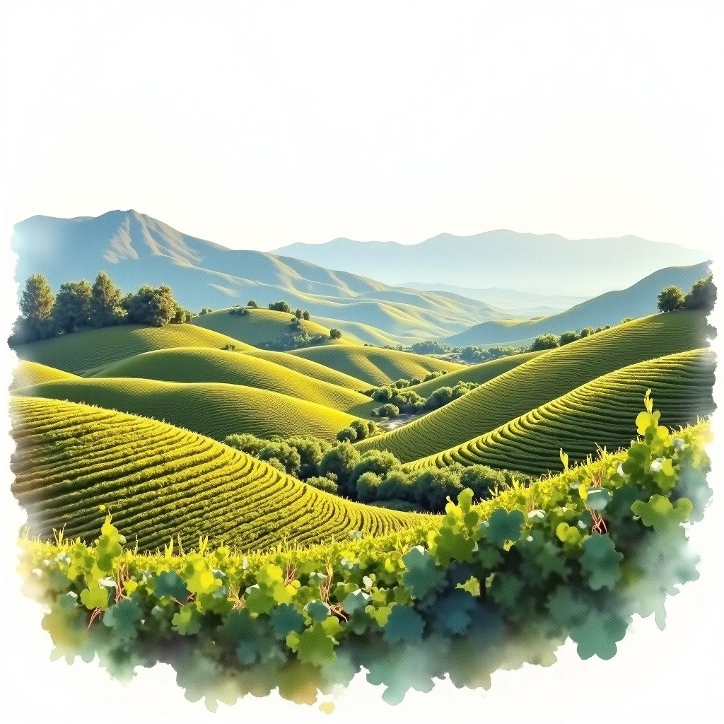Aconcagua Valley wine region — watercolor illustration