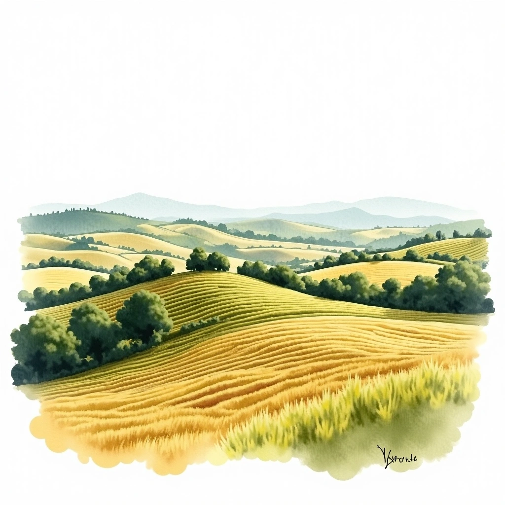 Alentejo wine region — watercolor illustration