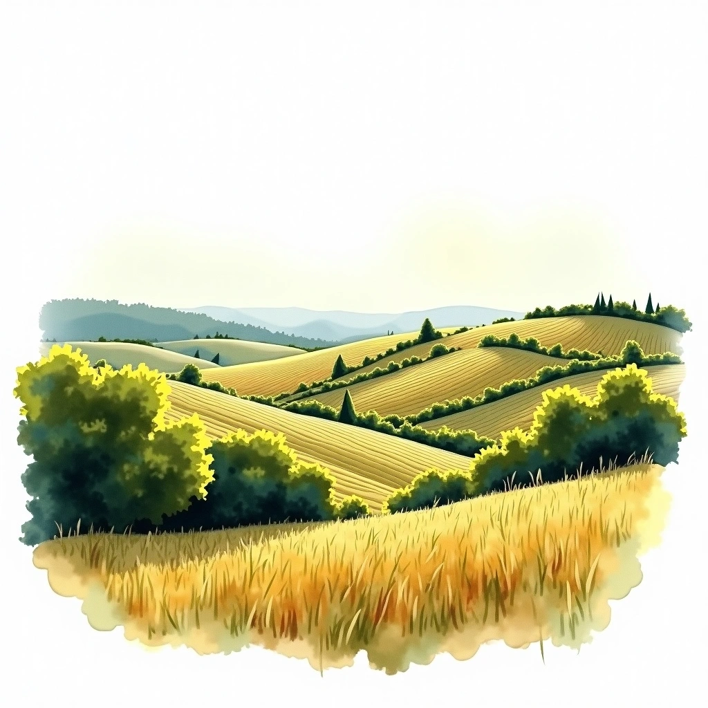 Algarve wine region — watercolor illustration