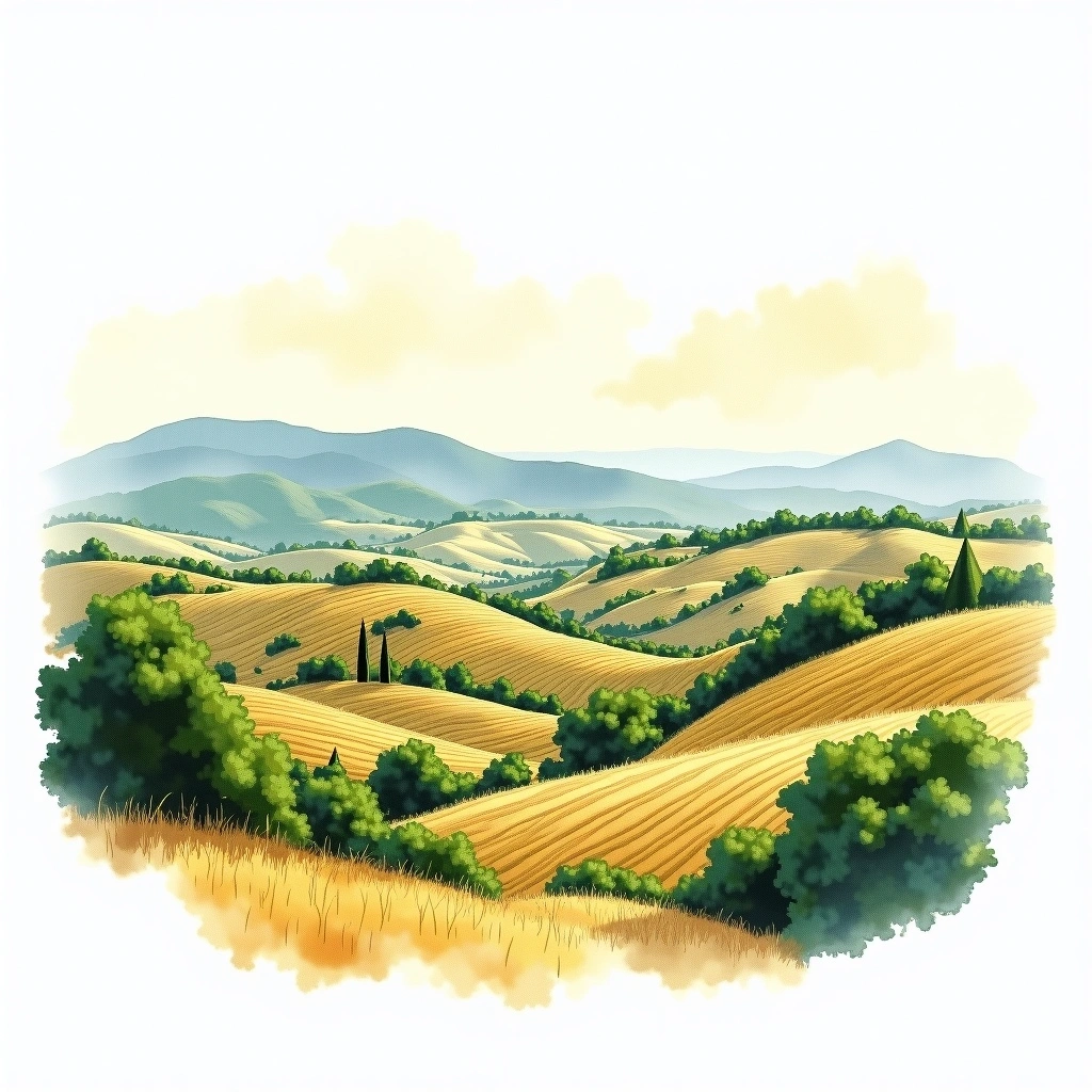Almansa wine region — watercolor illustration