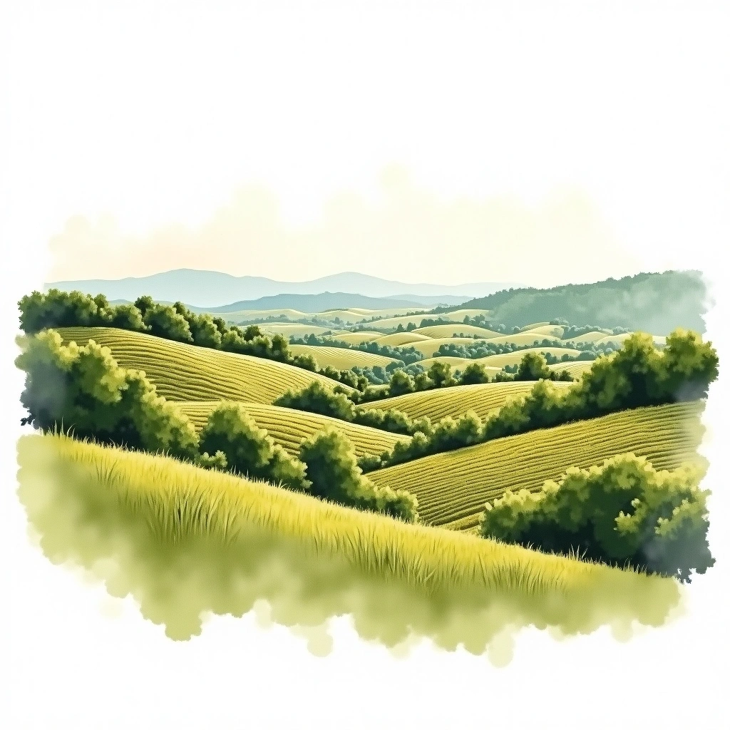 Amyndeon wine region — watercolor illustration