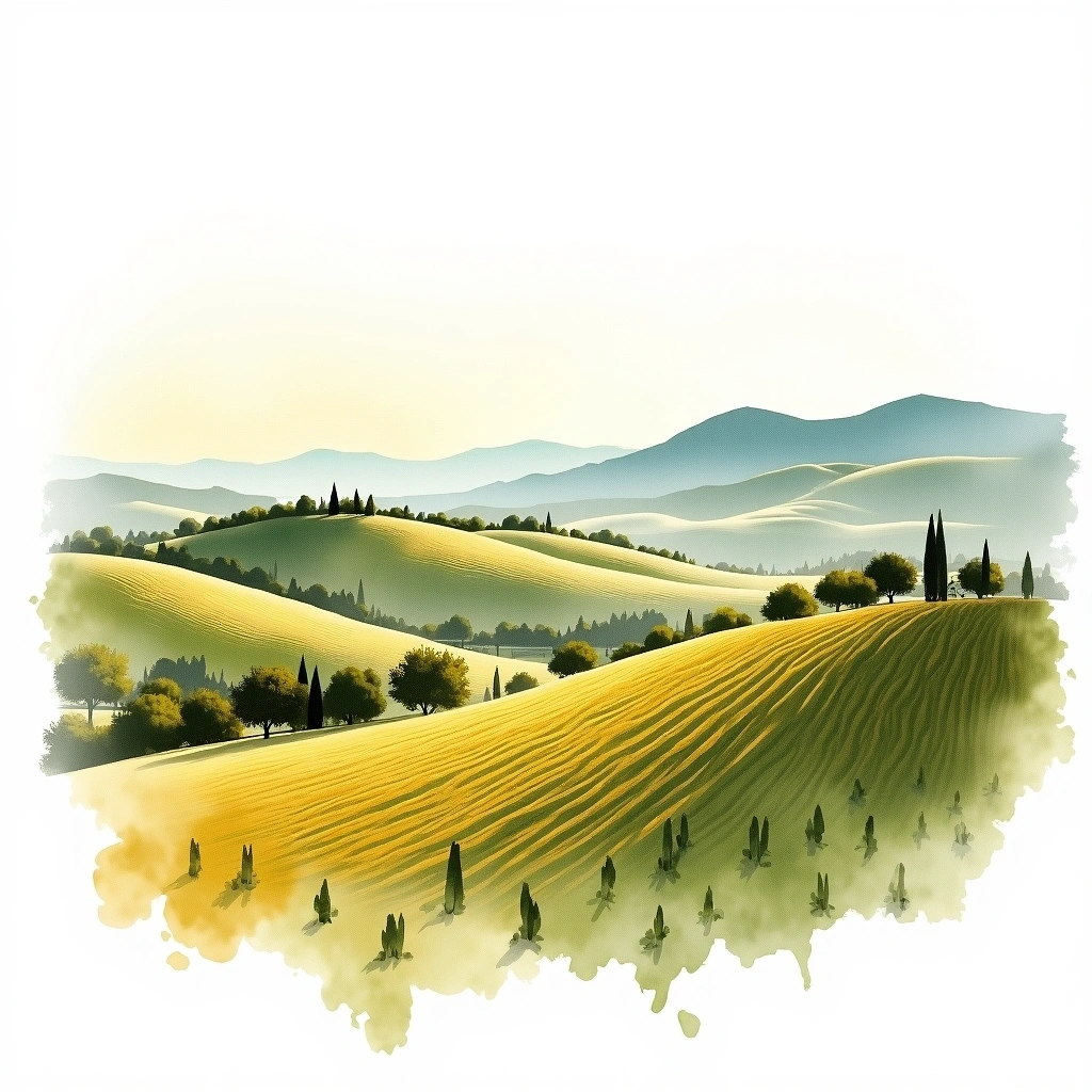 Andalucía wine region — watercolor illustration