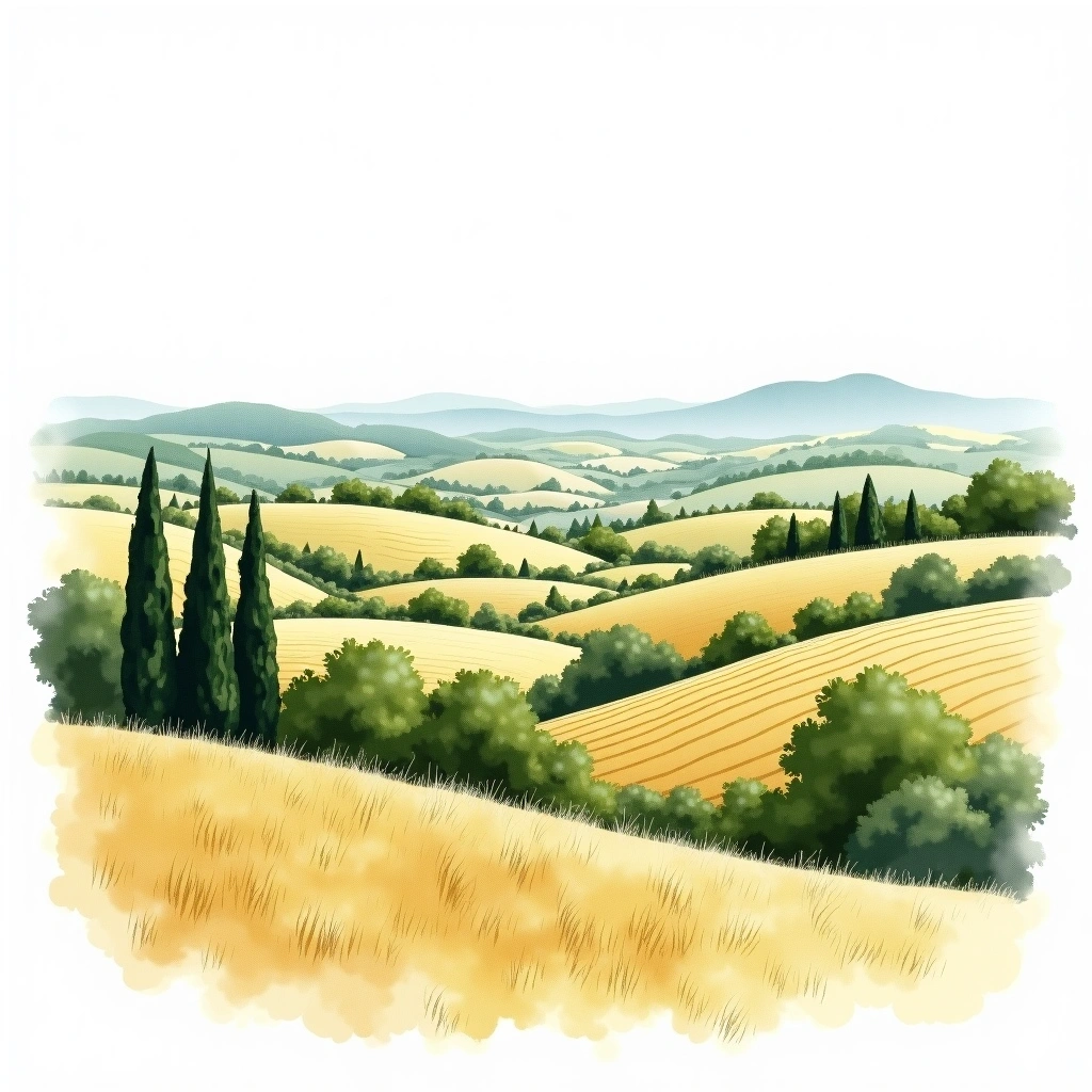Arbois wine region — watercolor illustration