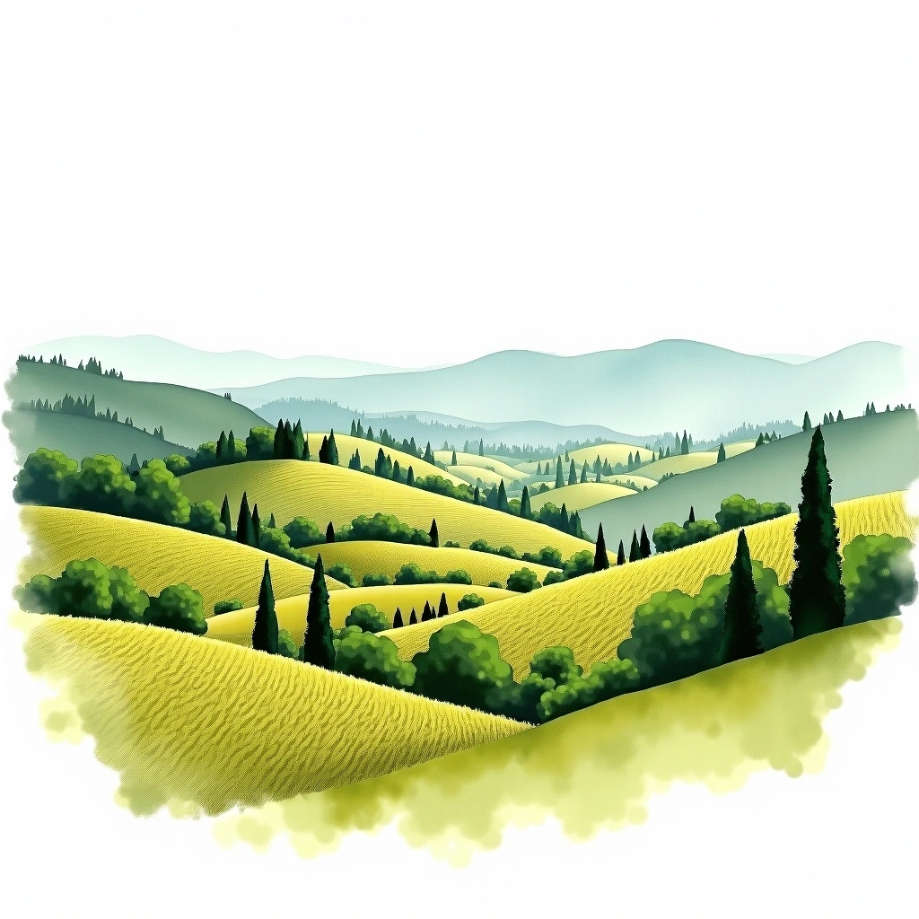 Asolo Prosecco wine region — watercolor illustration
