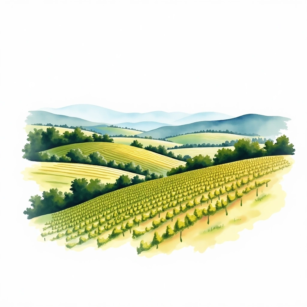 Atalanti wine region — watercolor illustration