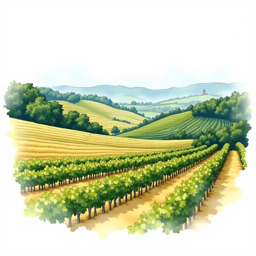 Baden wine region — watercolor illustration