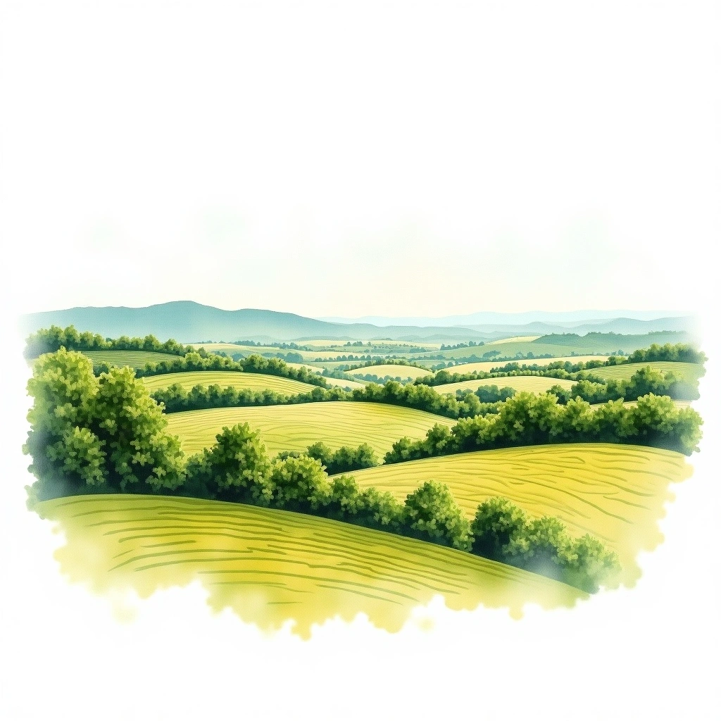 Balaton wine region — watercolor illustration