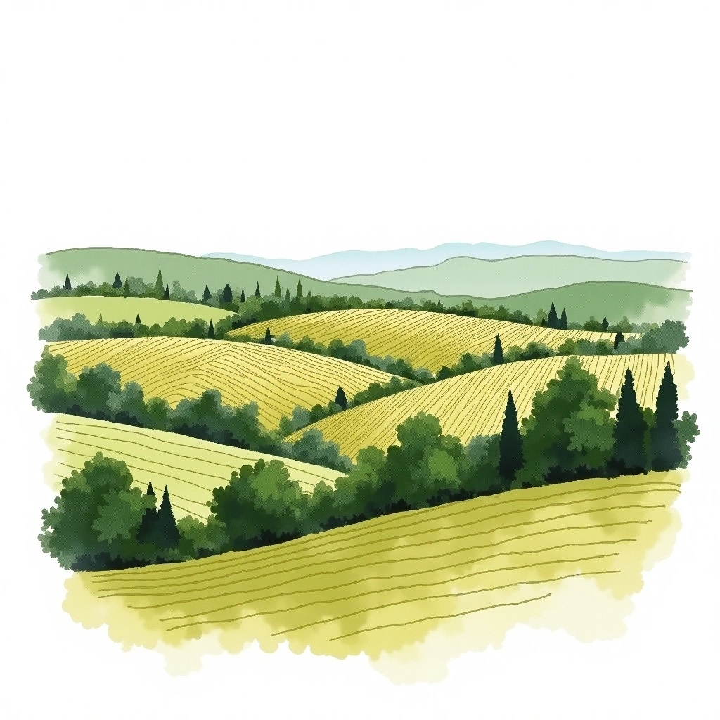 Banyuls wine region — watercolor illustration