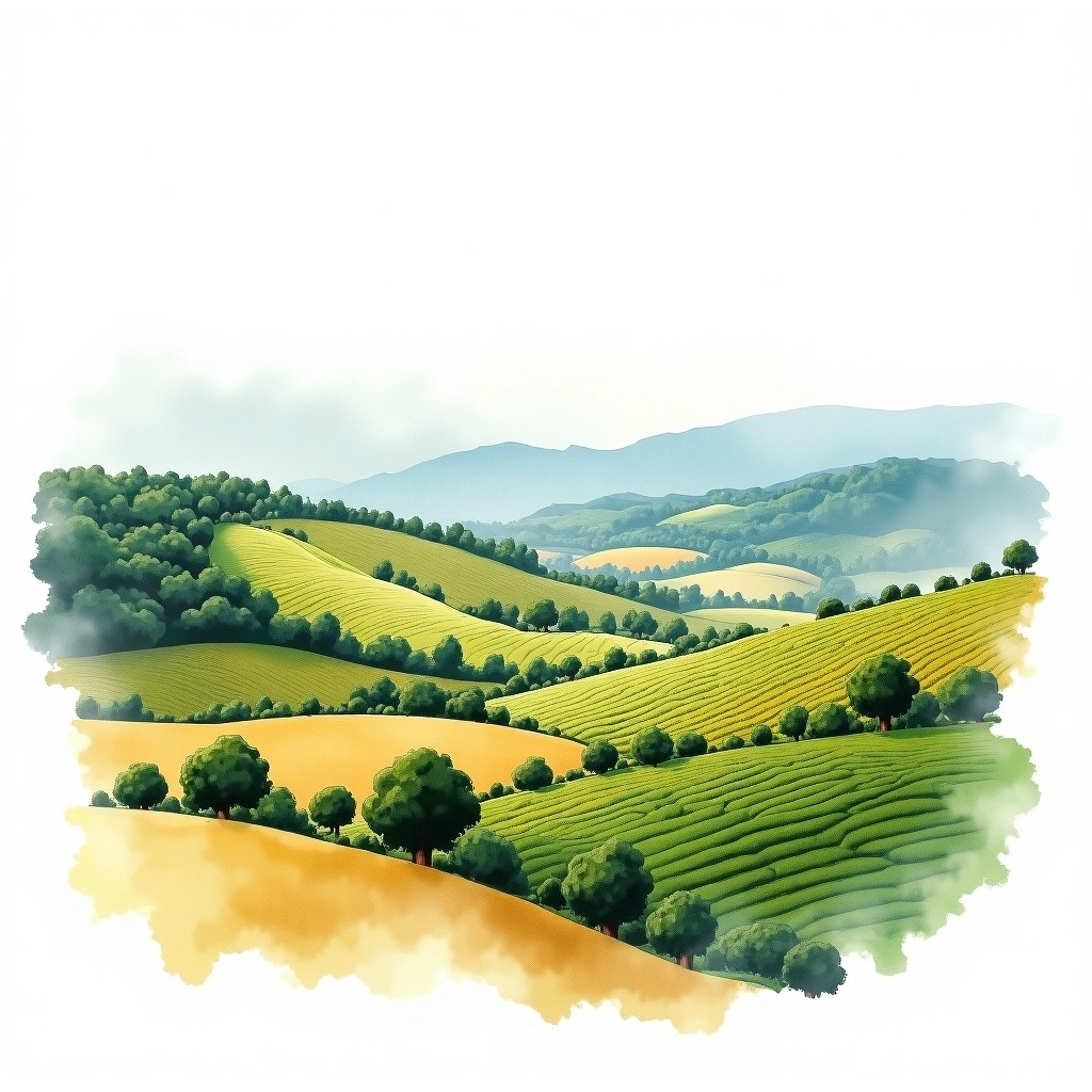 Bardolino Chiaretto wine region — watercolor illustration