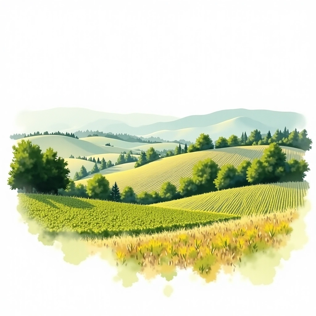 Beaune 1er Cru 'Les Aigrots' wine region — watercolor illustration