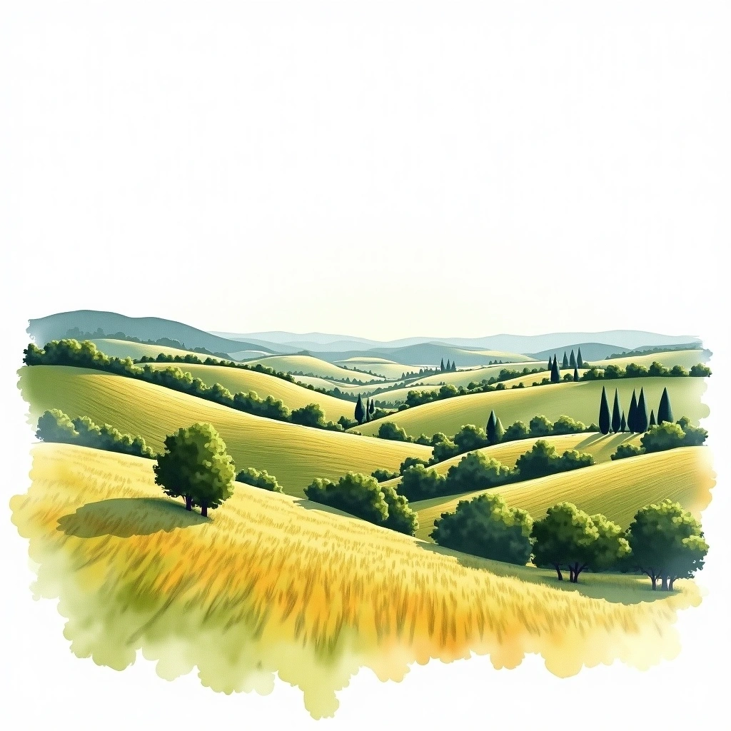Beaune wine region — watercolor illustration