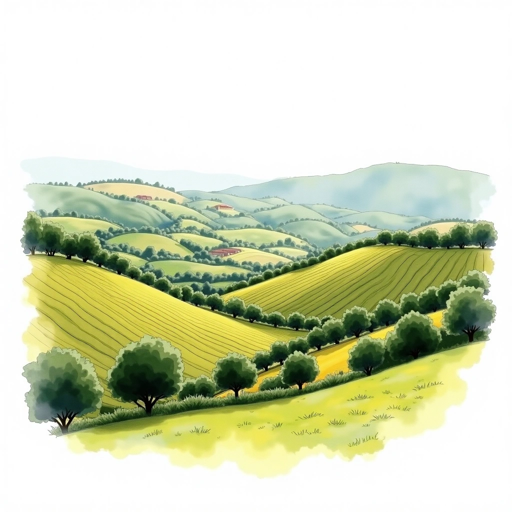 Beiras wine region — watercolor illustration