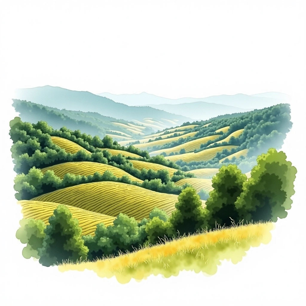Bernkastel wine region — watercolor illustration