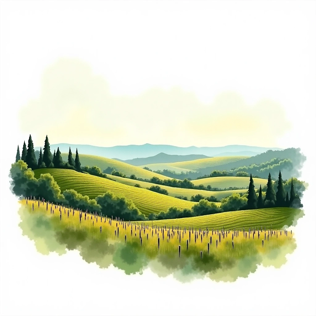 Black Sea wine region — watercolor illustration