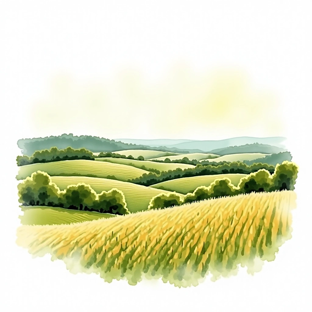 Bourgogne Aligoté wine region — watercolor illustration