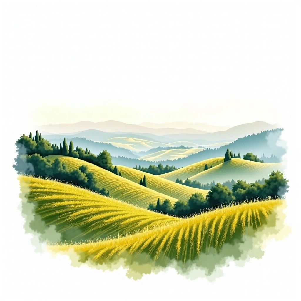Brachetto d'Acqui wine region — watercolor illustration
