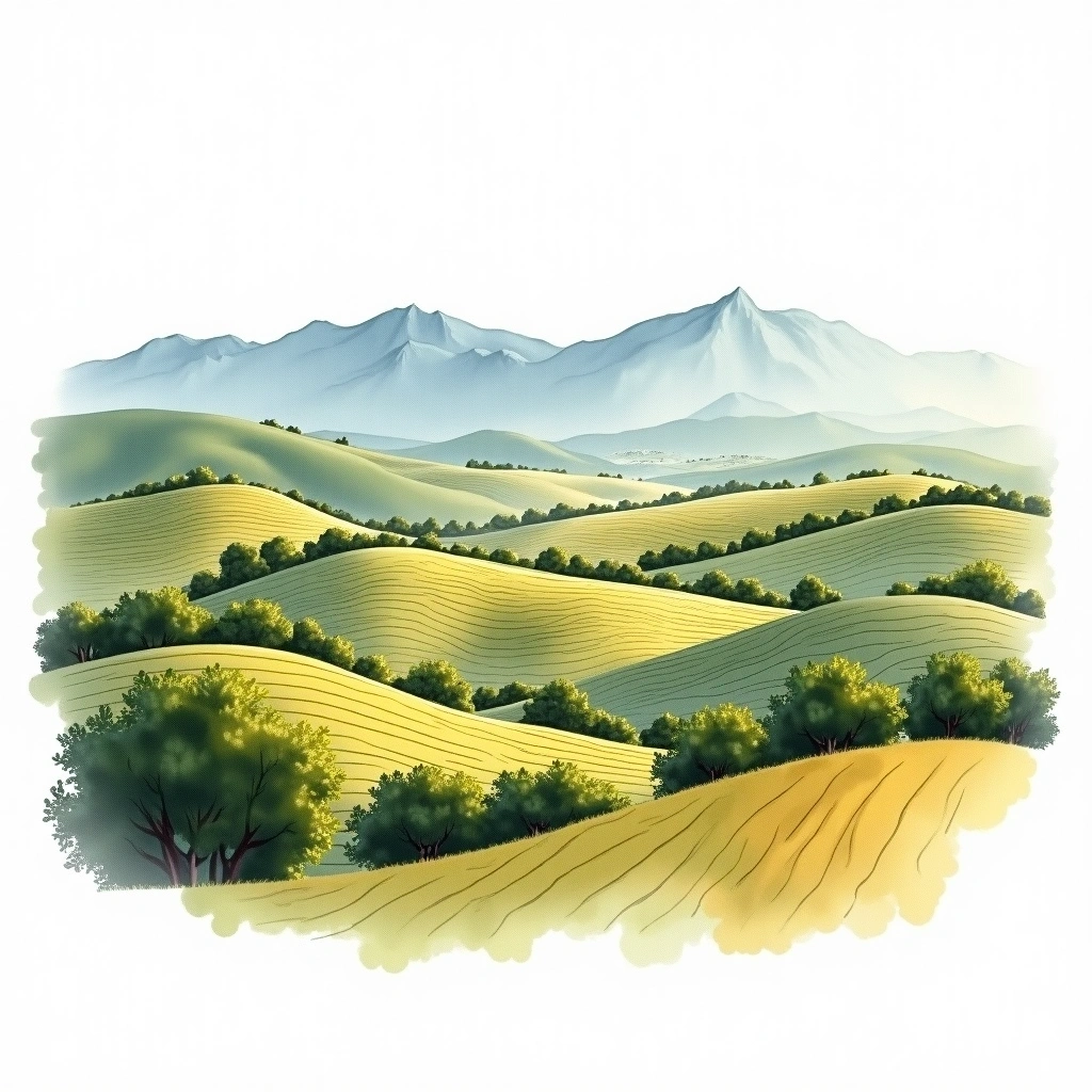 Breedekloof wine region — watercolor illustration