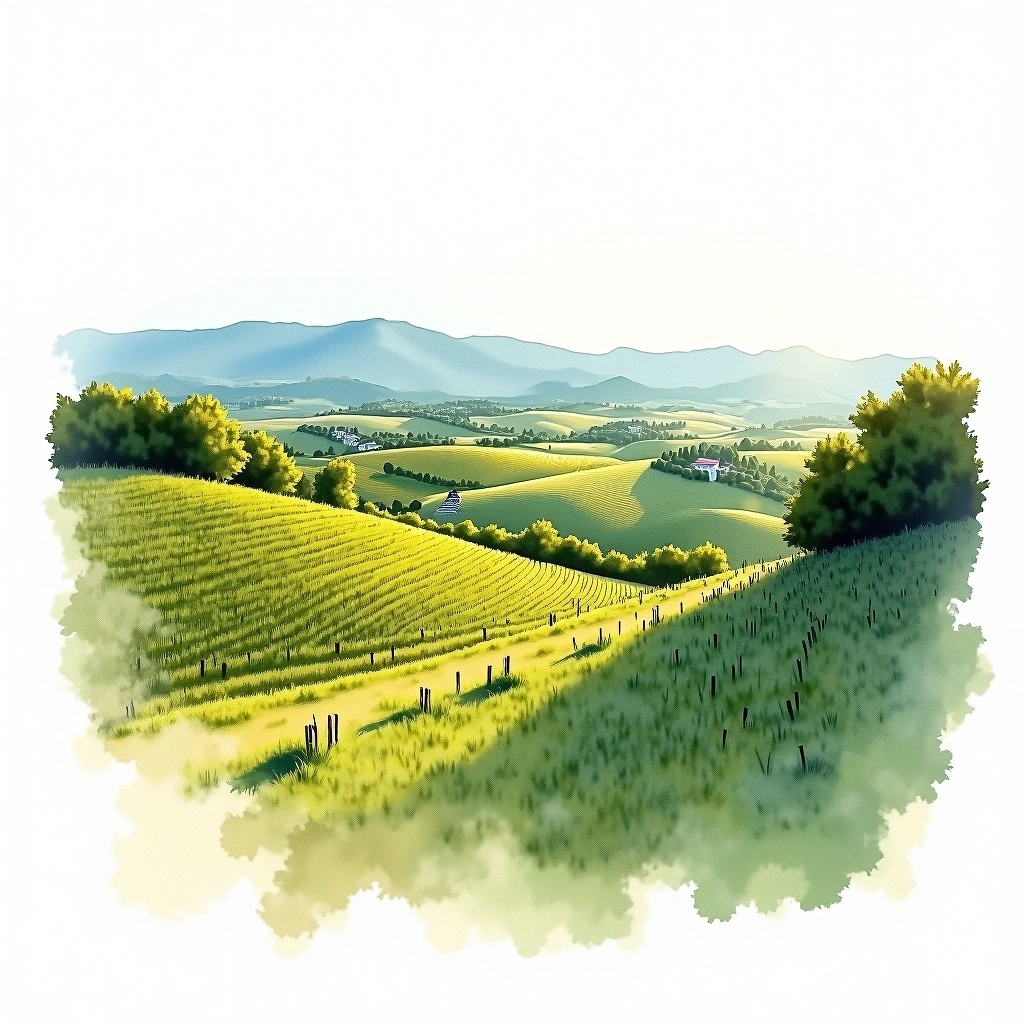 Brindisi wine region — watercolor illustration