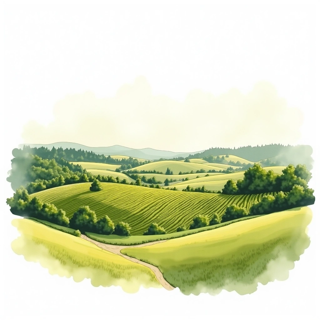 Burgenland wine region — watercolor illustration