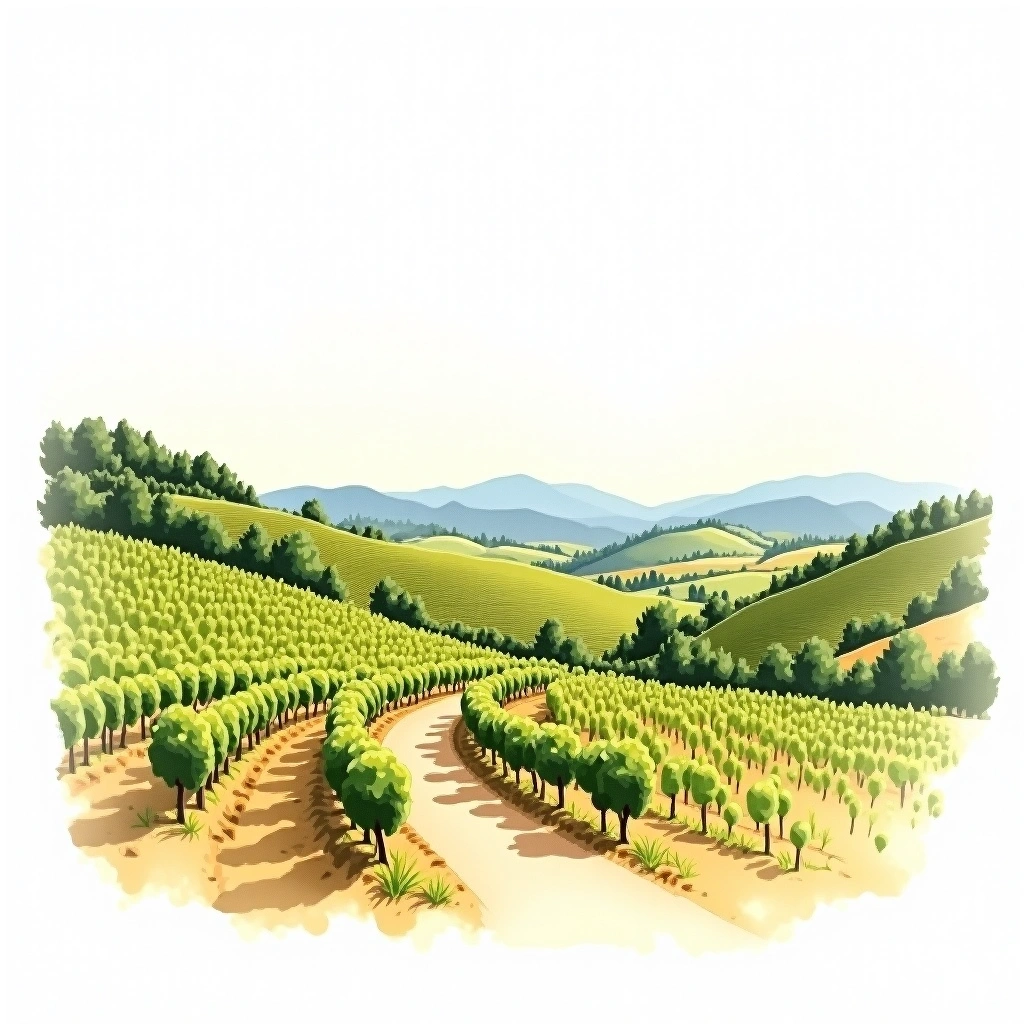 Cádiz wine region — watercolor illustration