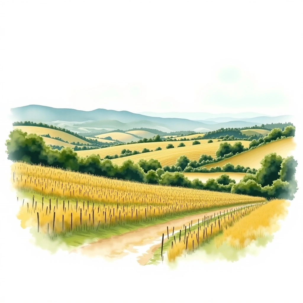 Cairanne wine region — watercolor illustration