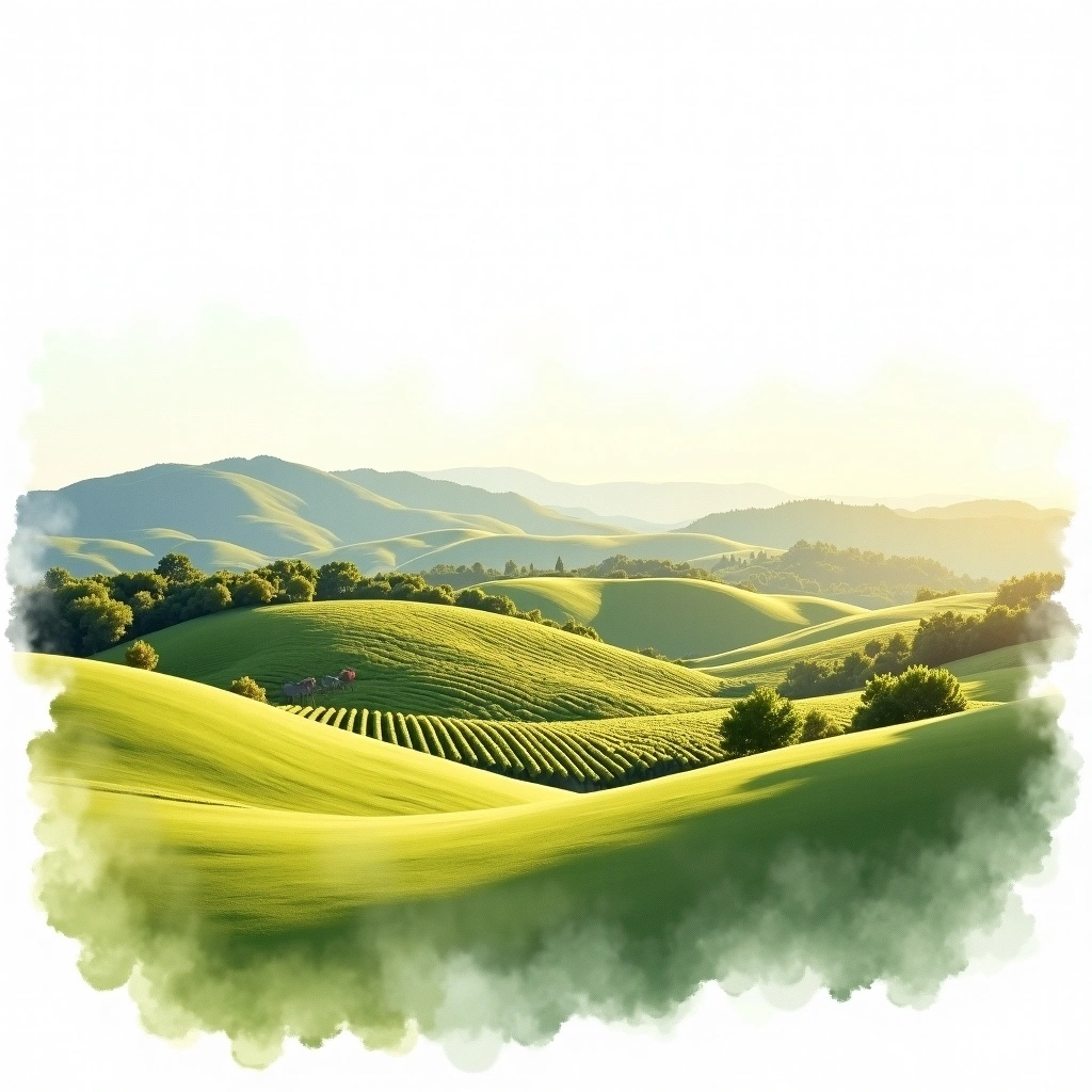 California Shenandoah Valley wine region — watercolor illustration