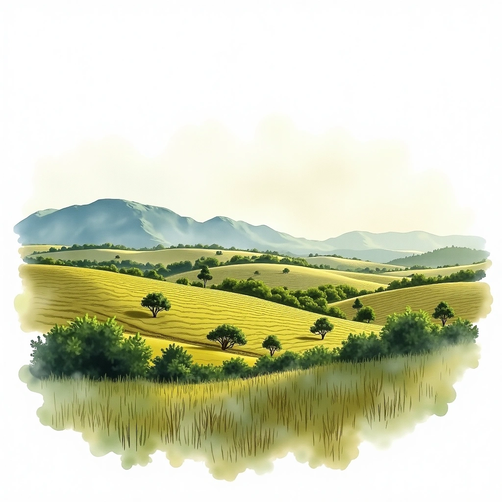Calitzdorp wine region — watercolor illustration