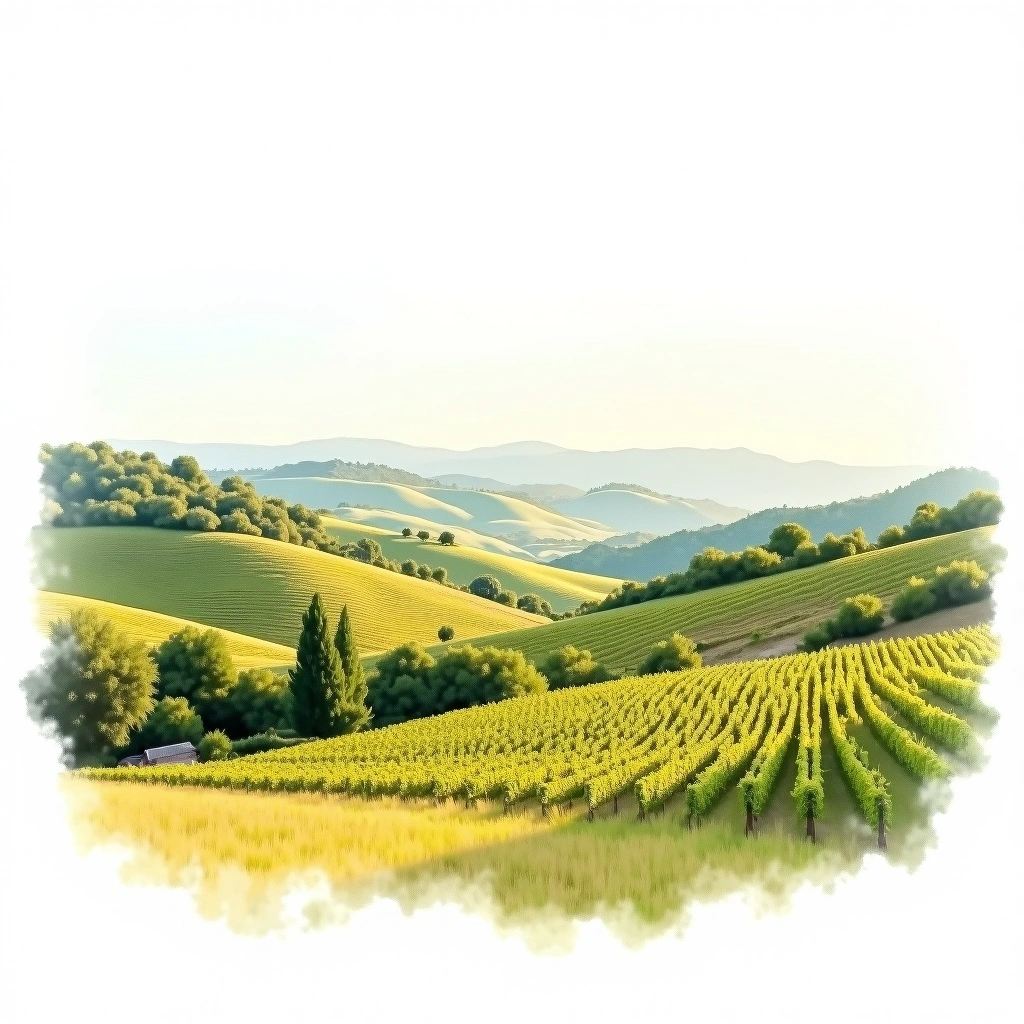 Canelones wine region — watercolor illustration