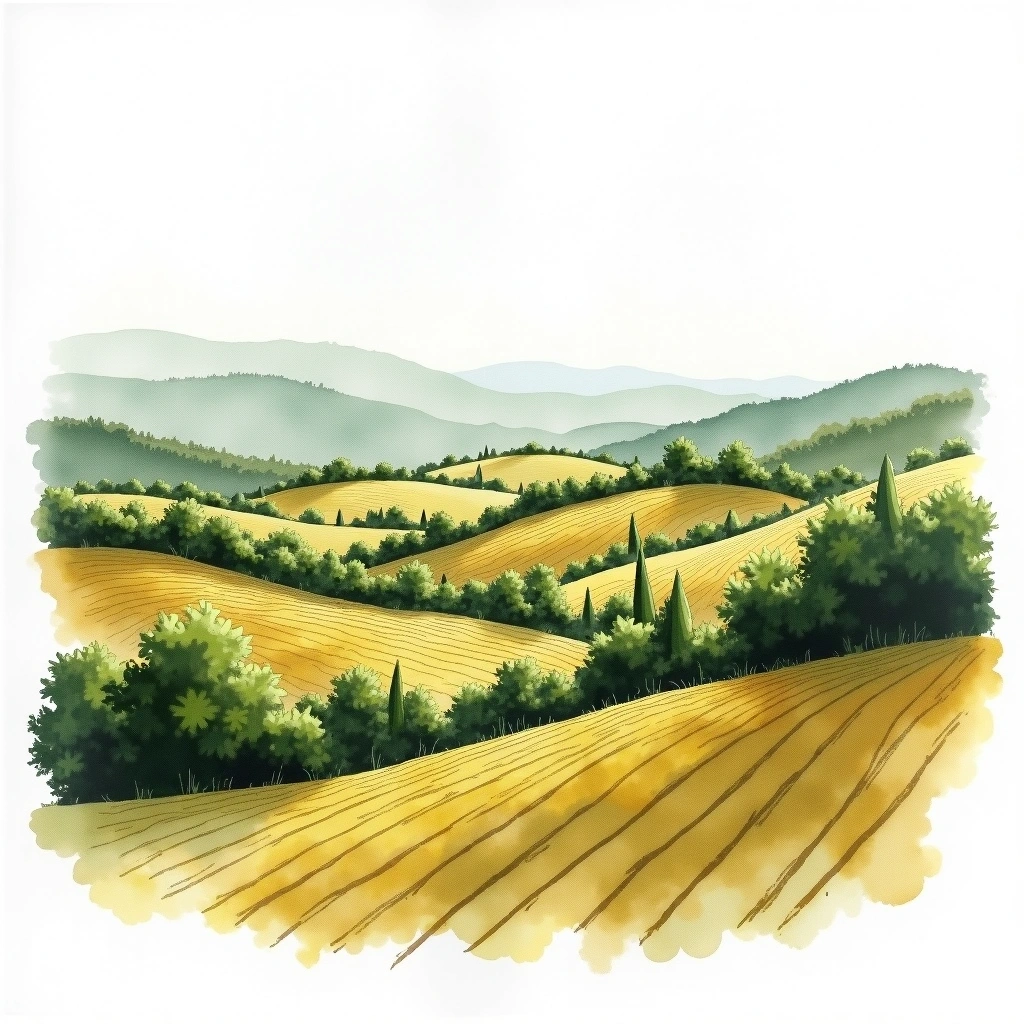 Castilla wine region — watercolor illustration