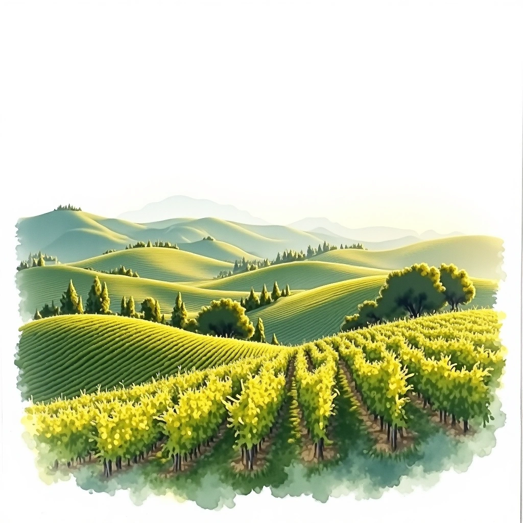 Castilla y León wine region — watercolor illustration