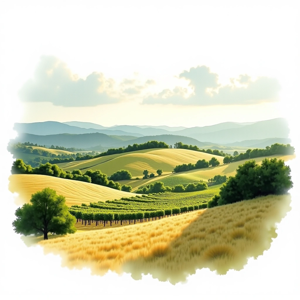 Central Region wine region — watercolor illustration