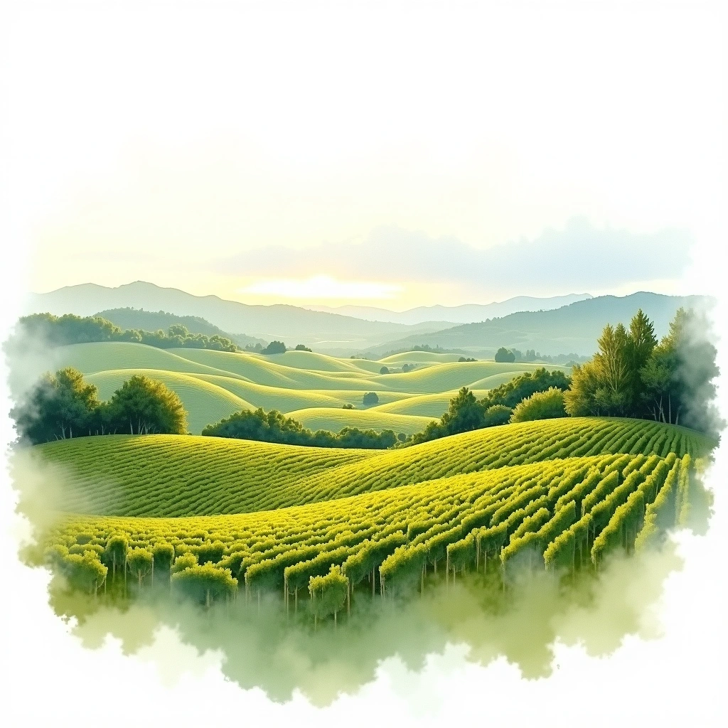 Central Serbia wine region — watercolor illustration