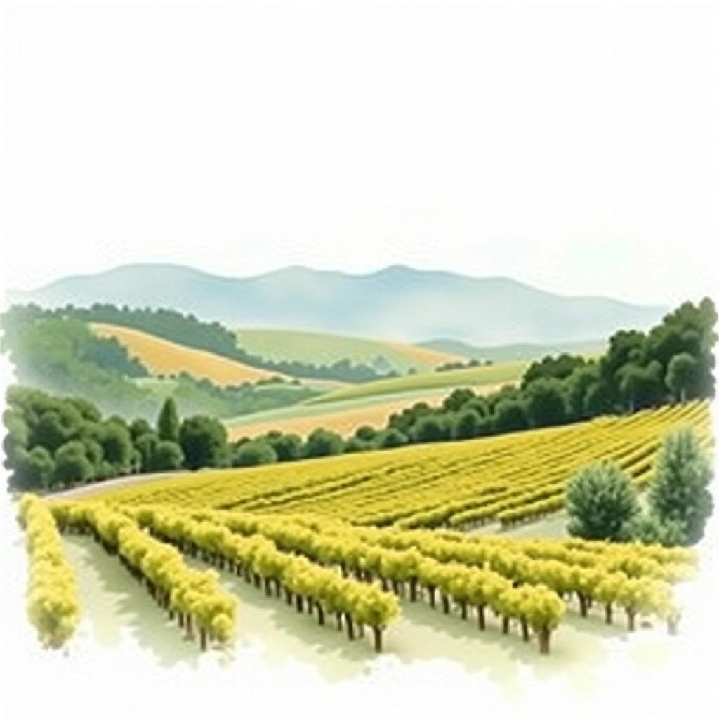 Cerro Chapeu wine region — watercolor illustration